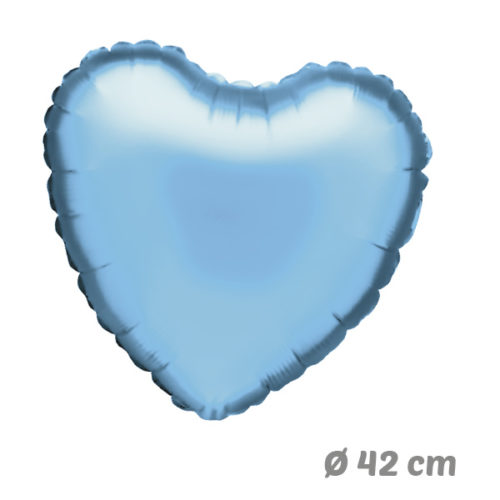 Globos Corazon Azul Claro de Helio 42 cm