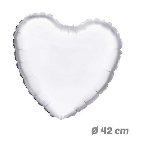 Globos Corazon Blanco de Helio 42 cm