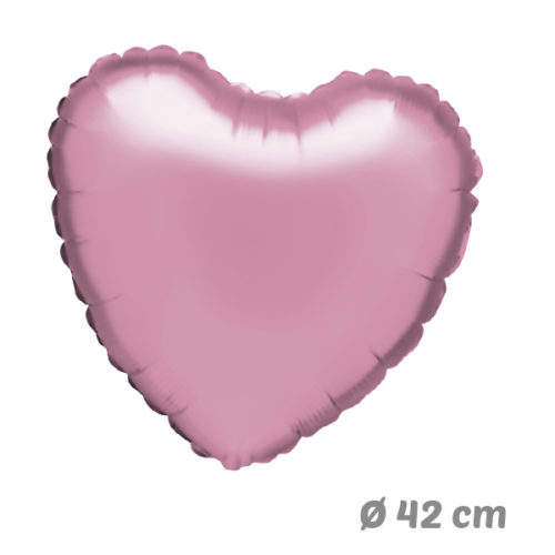 Globos Corazon Rosa Claro de Helio 42 cm