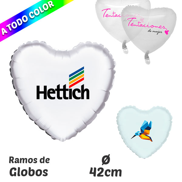 Globos de Poliamida Corazón Impresos A Todo Color 42 cm