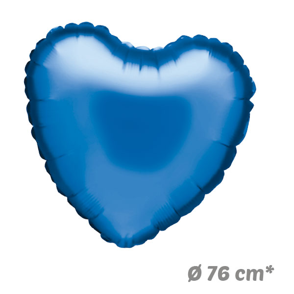 Globos Corazon Azul de Helio 76 cm